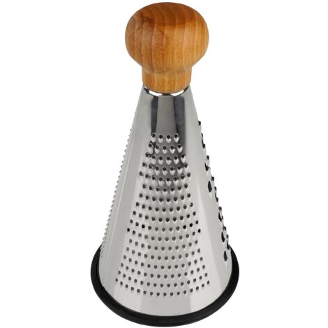 Fackelmann 31036 Grattugia in acciaio inox, Grattugia per formaggio, Grattugia per verdure, manico in legno certificato FSC, acciaio inossidabile, 24 x 12 cm
