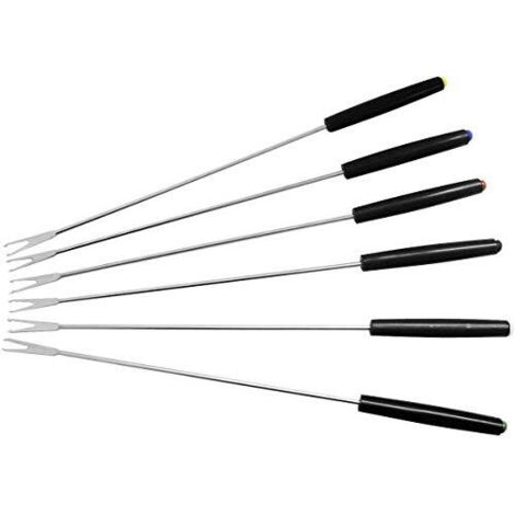 Fackelmann 48491 - Forchette da Fondue in Acciao Inossidabile, 27 cm, pacco da 6