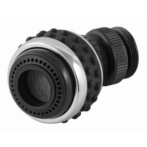 Fackelmann 61016 Adattatore Girevole per Rubinetto Acqua 1 Pollice plastica cromata in Nero