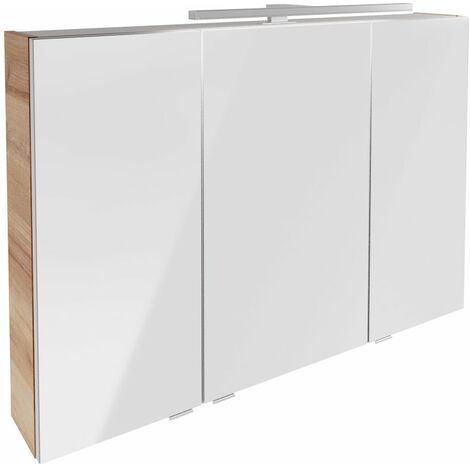 FACKELMANN B.brillant LED Spiegelschrank 100cm - Ast Eiche