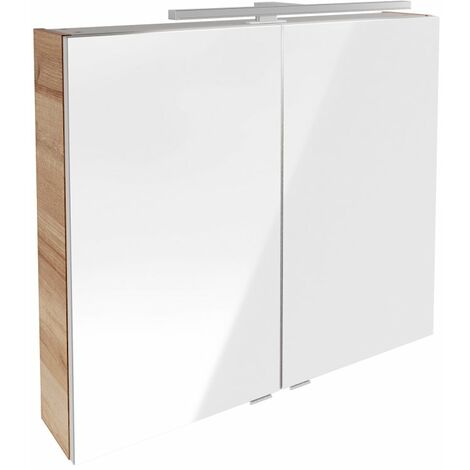 FACKELMANN B.brillant LED Spiegelschrank 80cm - Ast Eiche