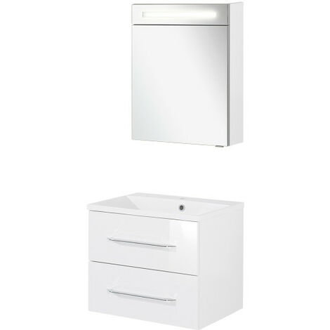 Fackelmann B.clever Badmöbel Set 3-teilig, 60 cm, Weiß-09813