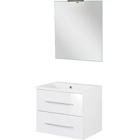 Fackelmann B.clever Badmöbel Set 4-teilig, 60 cm, Weiß-09804