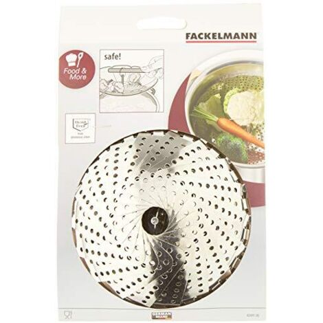 Fackelmann Cestello per cottura a vapore, cestello per cuocere verdure a vapore, cuocivivande in acciaio inossidabile, cestino a vapore pieghevole adattabile a diverse pentole, diametro da 14 a 24 cm