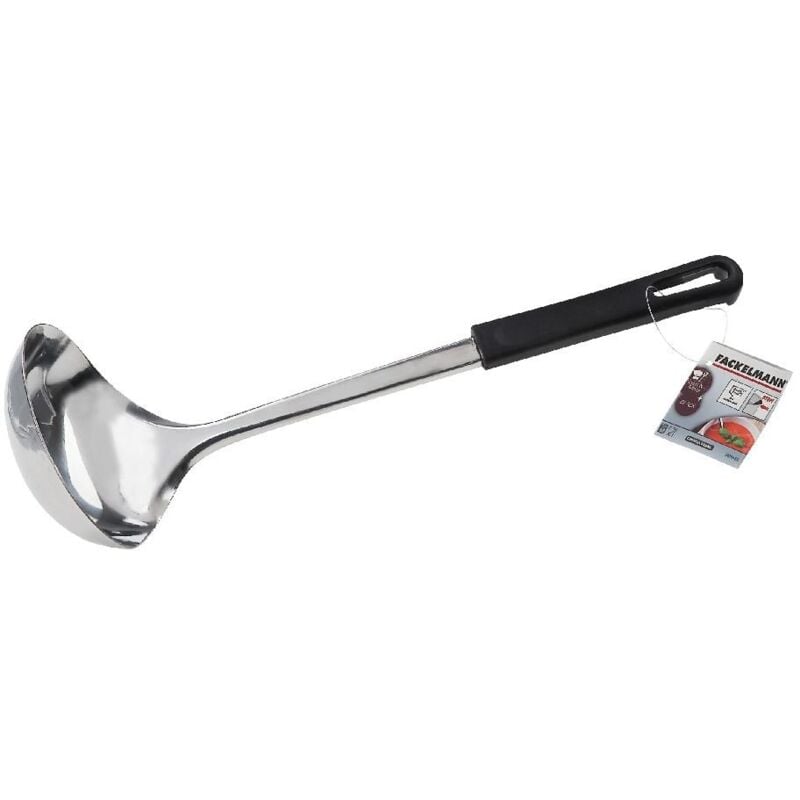 Fackelmann - Cuillère à soupe Food and More 30 cm pp noir/acier inoxydable