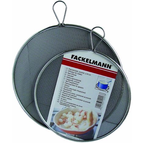 Fackelmann Frangifiamma in acciaio inossidabile Ø17 e Ø20 cm, Set 2pz Lavabile in lavastoviglie, resistente alle alte temperature Diversi diametri, Acciaio, Colore Grigio