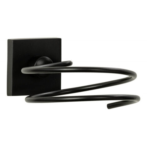 FACKELMANN Haartrocknerhalter NEW YORK / hochwertiger Fön-Halter fürs Bad / Maße (B x H x T): ca. 10 x 8 x 13 cm / Accessoire fürs Badezimmer / kubisches Industriedesign / Farbe: Schwarz"-"86719