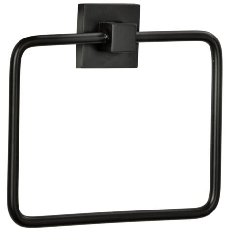 FACKELMANN Handtuchring NEW YORK / hochwertiger Handtuchhalter-Ring fürs Bad / Maße (B x H x T): ca. 19 x 17 x 3,5 cm / Accessoire fürs Badezimmer & WC / kubisches Industriedesign / Farbe: Schwarz"-"8