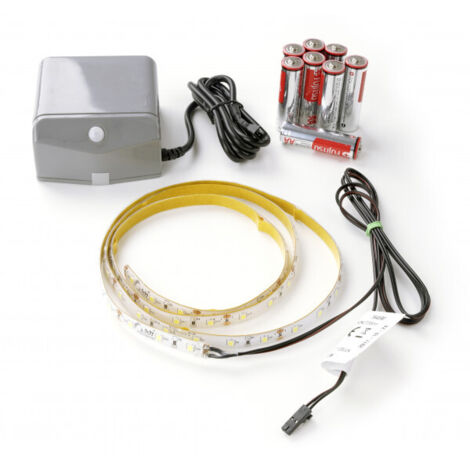 FACKELMANN LED ConturaLight Waschtisch Beleuchtung / Maße: ca. 55 cm breit / indirekte LED-Beleuchtung unter Waschbecken / austauschbares LED-Band fürs Bad / inklusive Bewegungsmelder mit Batterien"-"
