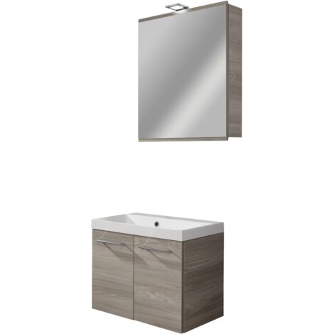 Fackelmann LIMA Badmöbelset 3-teilig, 60 cm breit, Braun-'06185'