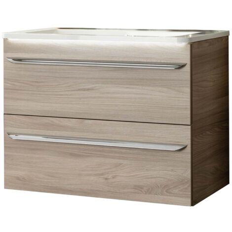 Fackelmann LUXOR Badmöbel Set 2-teilig 80 cm, Braun, Gussmarmor"-"90206145