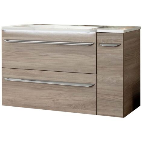 Fackelmann LUXOR Badmöbel Set 3-teilig 100 cm, Braun + Unterschrank rechts"-"90210145
