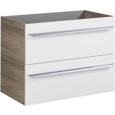 FACKELMANN Luxor Waschtischunterschrank 79,5cm - Weiß Hochglanz -
