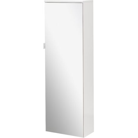 FACKELMANN MAGIC MIDI-Schrank / Badschrank mit Soft-Close-System / Maße (B x H x T): ca. 40,5 x 122 x 21 cm / Schrank fürs Bad mit 1 Spiegeltür und LEDs / Türanschlag rechts / Korpus: Weiß-81363