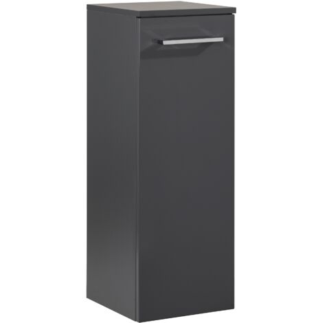 FACKELMANN Midischrank HYPE 3.0 / Badschrank mit 1 Tür / gedämpfte Scharniere / Maße (B x H x T): ca. 30,5 x 82,5 x 32 cm / Schrank fürs Badezimmer / Korpus & Front: Schwarz / Breite: ca. 30 cm"-"8316
