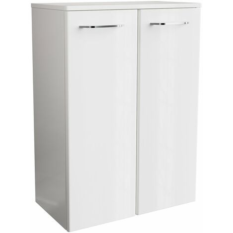 FACKELMANN Milano Doppel-Midischrank - 60 cm - Weiß Hochglanz -