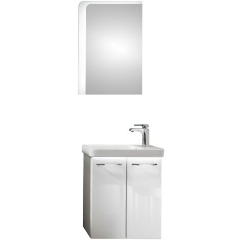 Fackelmann MILANO Gäste-WC Set 55 cm, Weiß, 5-teilig-'06207'