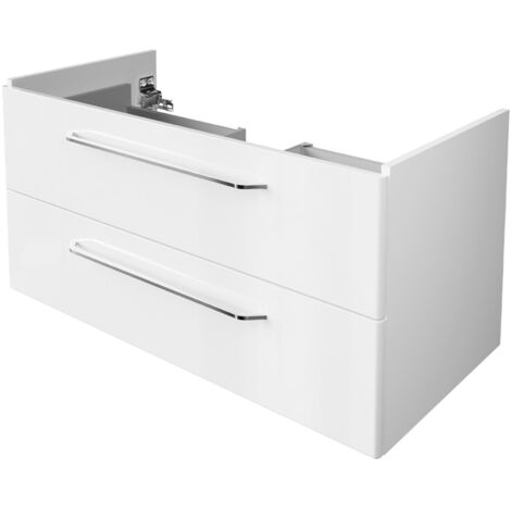 FACKELMANN Milano Waschtischunterschrank 100cm - Weiß Hochglanz -
