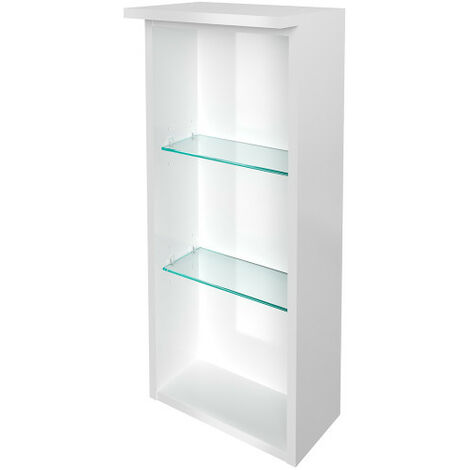 FACKELMANN Oxford Regal oben 30cm - Weiß Hochglanz