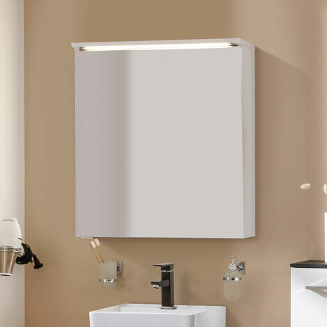FACKELMANN Oxford Spiegelschrank 60cm - Weiß Hochglanz