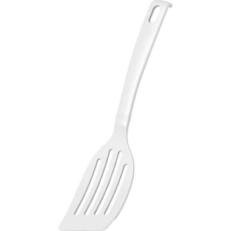 FACKELMANN Schlitzwender Blanca, spatola da Cucina in plastica, per pentole e padelle rivestite (Colore: Bianco), quantità: 1 Pezzo
