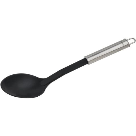 Fackelmann Servierlöffel Ovalgriff schwarz 31 cm Küchenhelfer