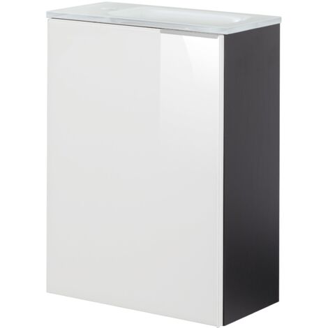 FACKELMANN Set SBC - Front lackiertes Glas Weiß - Korpus