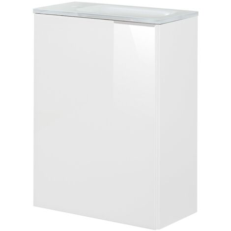 FACKELMANN Set SBC - Front lackiertes Glas Weiß - Korpus Weiß