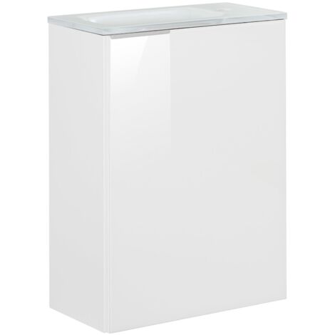 FACKELMANN Set SBC - Front lackiertes Glas Weiß - Korpus Weiß