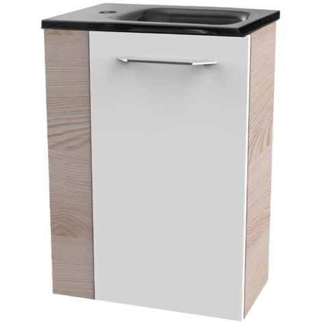 FACKELMANN Set SBC - Front Weiß hochglanz - Korpus Alaska Esche