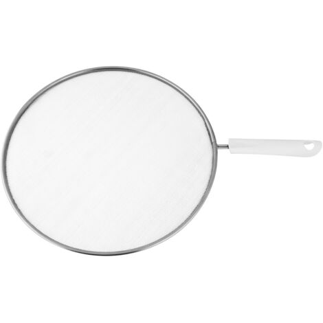 Fackelmann Spritzschutz ARCADALINA, Spritzschutzdeckel für Pfannen bis Ø 28 cm, Spritzschutzsieb für das Braten ohne Fettspritzer (Farbe: Silber/Weiß), Menge: 1 Stück"-"49304