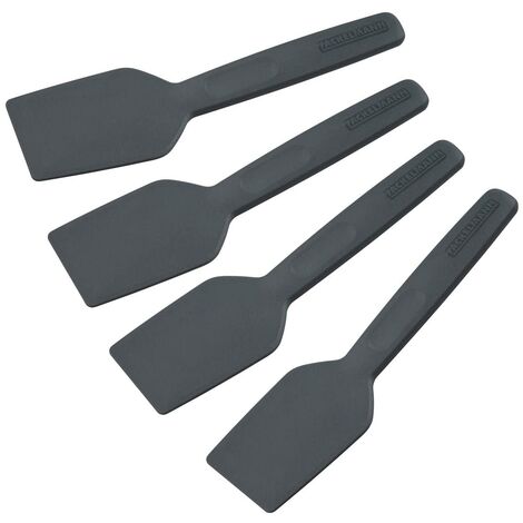 Fackelmann Statement Spatola per raclette Set di 4 raschietti con manico ergonomico e vano pollice, cursore raclett in pratico pacchetto da 4 pezzi, circa 15,5 x 4 x 1 cm