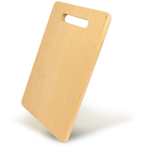 Fackelmann Tagliere per preparare e servire in tavola, con foro per il trasporto e la sistemazione, materiale in legno di faggio di alta qualità, dimensione 28x18x1 cm, Linea Legno