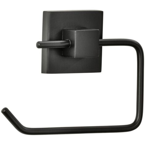 FACKELMANN Toilettenpapierhalter NEW YORK / hochwertiger Klorollenhalter fürs Bad / Maße (B x H x T): ca. 12,5 x 10 x 3,5 cm / Accessoire fürs Badezimmer / kubisches Industriedesign / Farbe: Schwarz"-