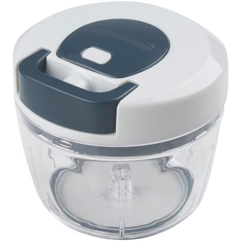 Fackelmann Tritatutto Multifunzione, Linea Easy Prepare, Ideale per tritare cipolle, Noci, Erbe aromatiche, e Altro ø14,5x13cm, Colore:Blu Scuro e Bianco