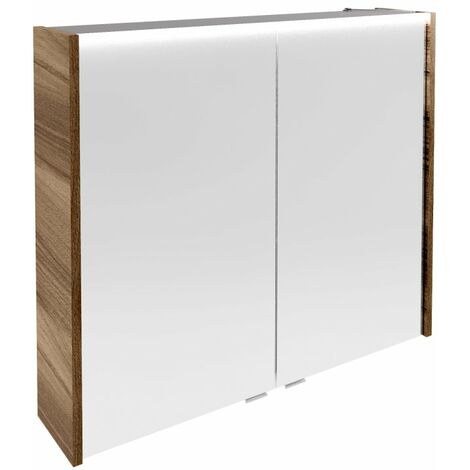 Fackelmann VERONA LED Spiegelschrank 80 cm, Braun Dunkel"-"73191