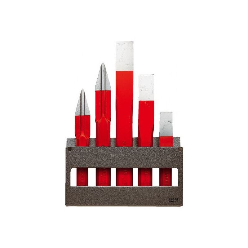 Facom - Jeu de 5 burins et bédanes support métal 263.265JS5