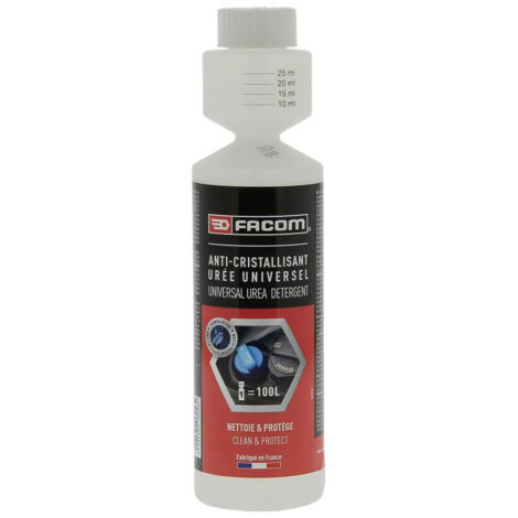 Facom – Additif carburant anti-cristallisant urée 250 ml – Préserve injecteurs et catalyseur SCR – Nettoyage préventif et curatif – Dosage 25 ml pour 8 à 12 litres