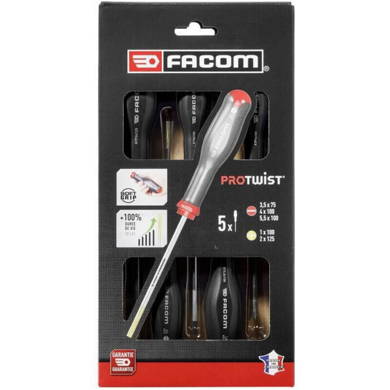 Set misto cacciaviti 3,5 / 4 / 5,5 / PZ1 / PZ2 Facom Facom