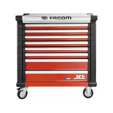Facom – Chariot à outils 8 tiroirs 1004 x 1005 x 575 mm – Servante roulante avec charge maximale 210 kg – Accès facile aux outils