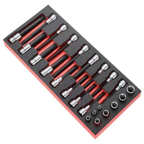 Facom – Clé à cliquet 1/4 – Jeu de douilles 13 pièces 15/16 po – Pour travaux mécaniques – Matériaux acier au chrome vanadium
