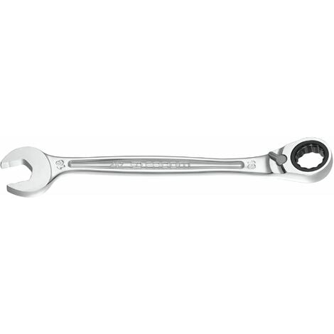 FACOM Clé Mixte À Cliquet Plate 19 mm - 467B.19 - Compact Et Réversible Par Levier