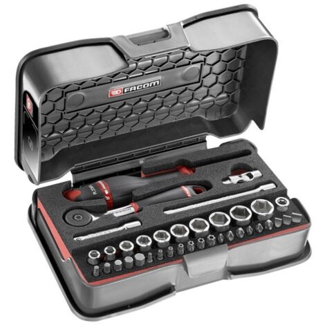 FACOM Coffret Cliquet Et Douilles 1/4" 6 Pans - R.161-6M6PB