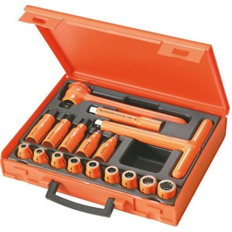 Facom – Coffret cliquet et douilles isolées 1/2" carré – 17 pièces – Conforme VDE 1000V – Extensions et cliquet inclus