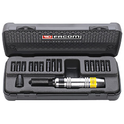 Facom – Coffret de 16 tournevis à choc – Embouts PZ2, PZ3, PH2, T20 – Malette de rangement pour transport facile – Pour vissage rapide - NJ262