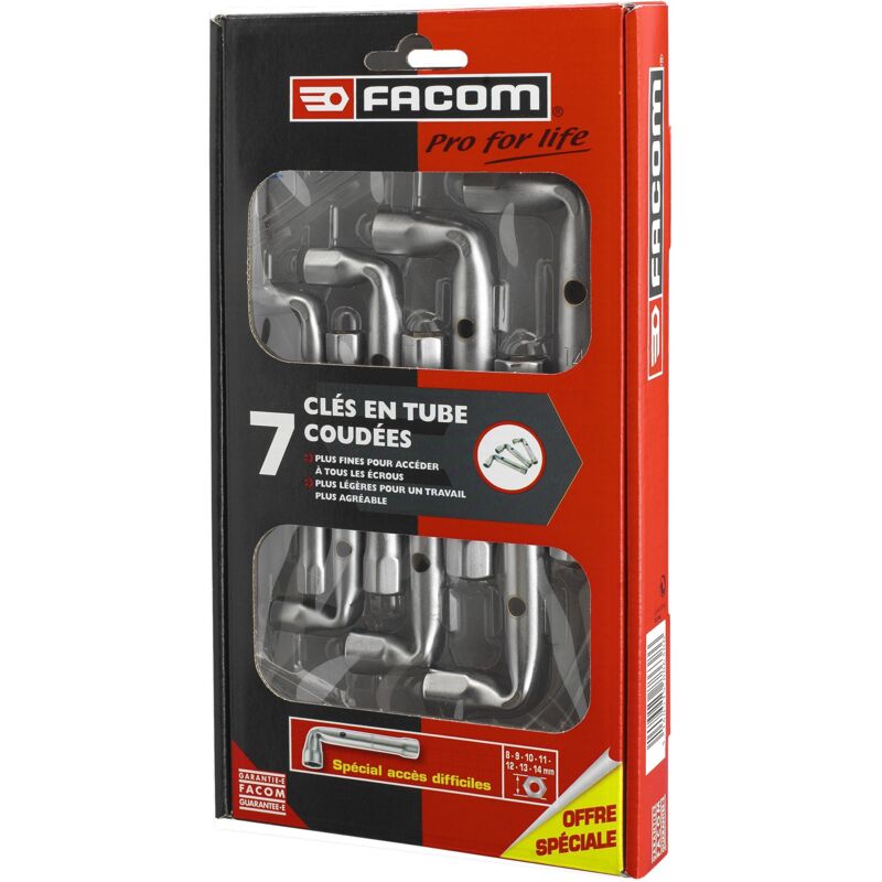 Clés à pipe en acier Facom 7 pièces