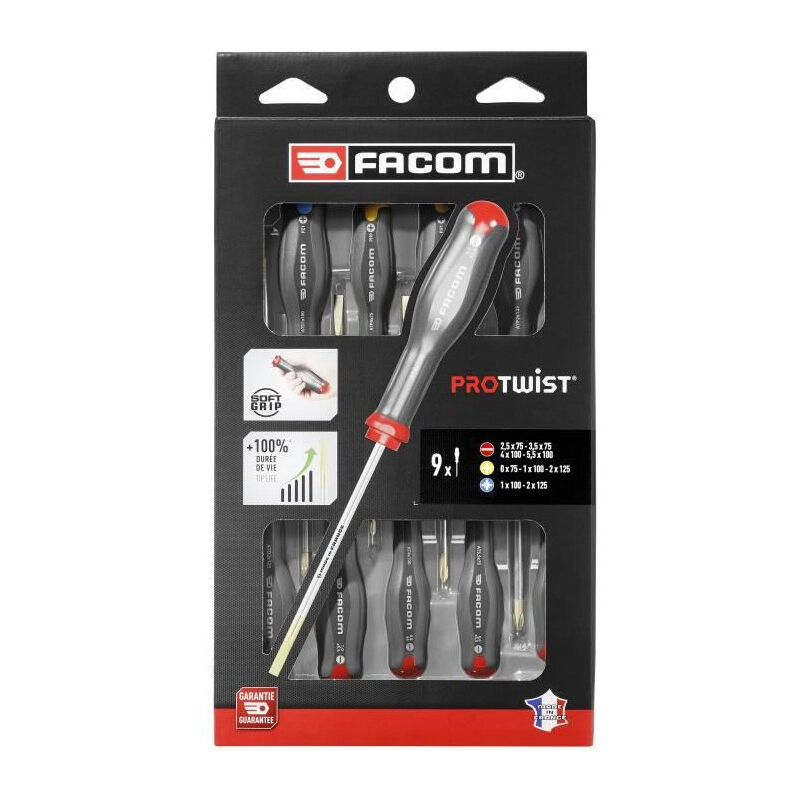 Facom - coffret de 9 tournevis protwist