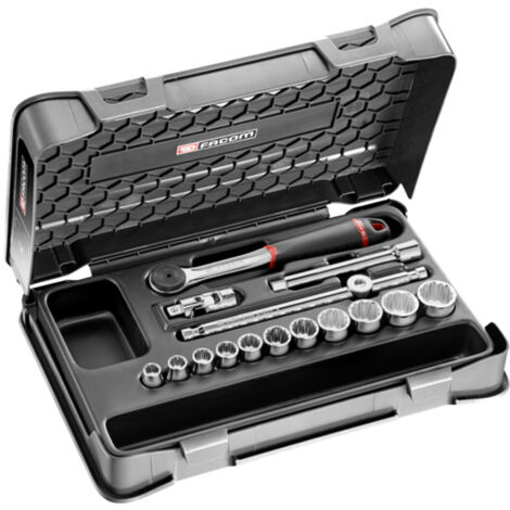 Facom Coffret douilles 3/8" 12 pans en pouces - 16 pièces - J.161-2P12U