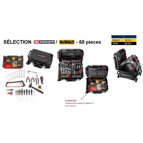 Facom – Coffret multi-outils 68 pièces – Outils manuels mécaniques pour entretien général – Tournevis, clés Allen, pinces, marteau
