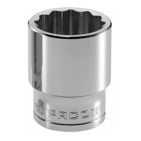 Facom – Douille 1/2'' 12 pans 20mm – Finition chromée pour résistance à la corrosion – Profil breveté OGV pour transmission optimale du couple